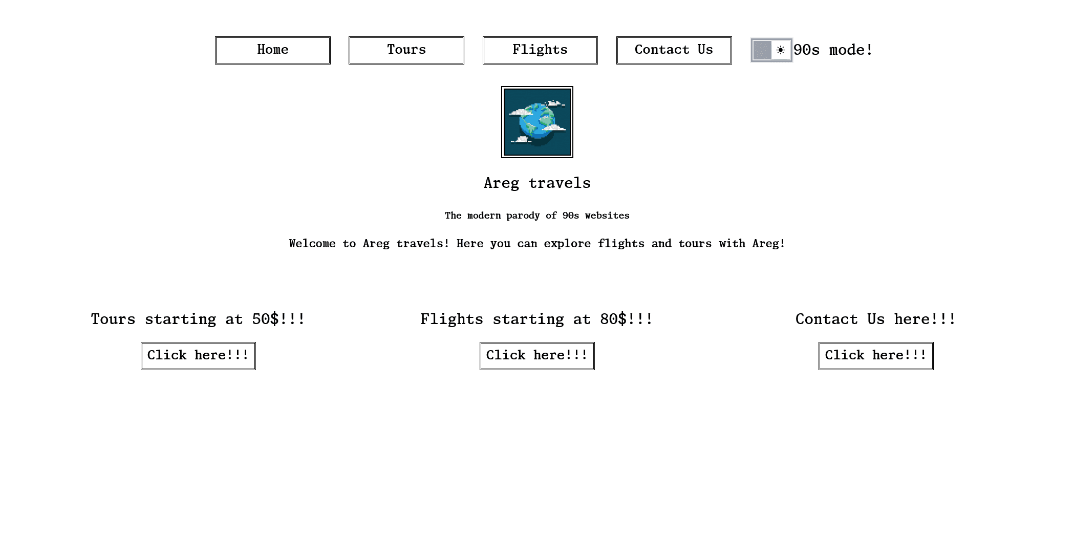A screenshot of my hackathon project website